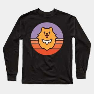 Sunset Walk with my Pomeranian Long Sleeve T-Shirt